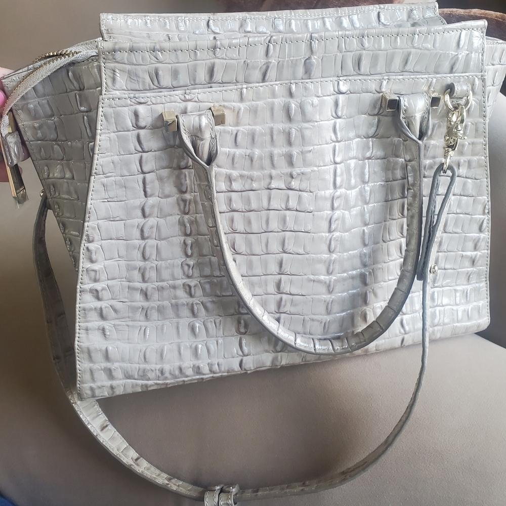 Brahmin Crocodile Large Embossed Satchel - LIKE NEW